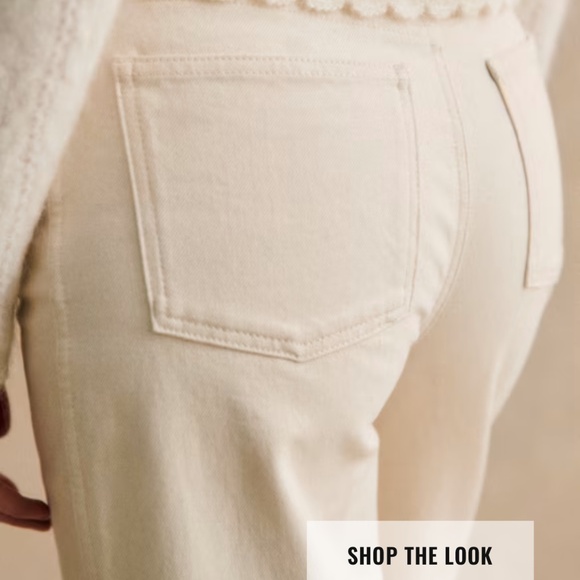 Sezane Le Crop Mottled Ecru - Size 4 - Picture 3 of 7